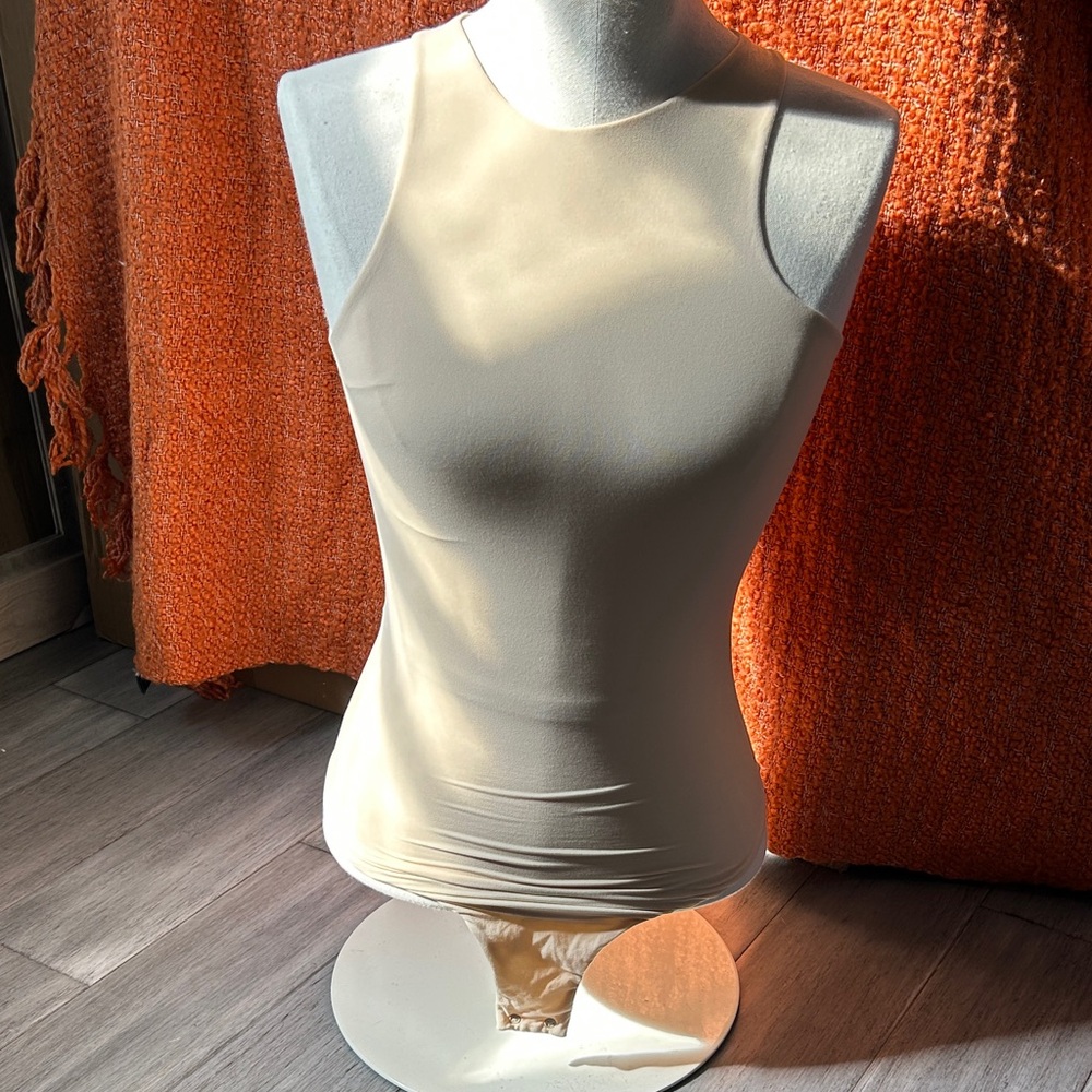 SKIMS Cream High-Neck Stretch Tank